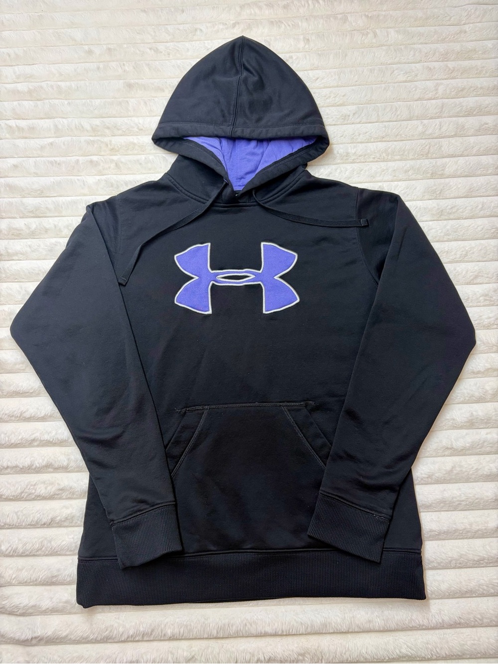 Under Armour Black Hoodie with Purple Logo